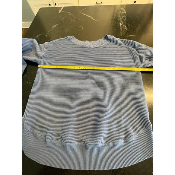 Blue ribbed NWOT sweater soft and slouchy athleisure L - Picture 7 of 8
